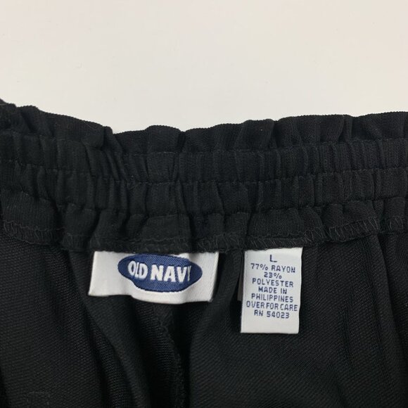 Old Navy Retro Black Lightweight Pull On Wide Leg Pants L - Picture 4 of 6